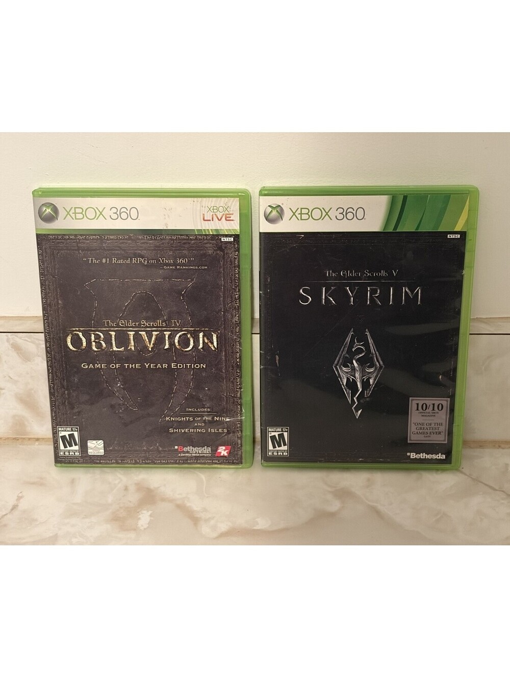 Elder Scrolls IV Oblivion GOTY & Elder Scrolls V Skyrim Bundle (Xbox 360) TESTED